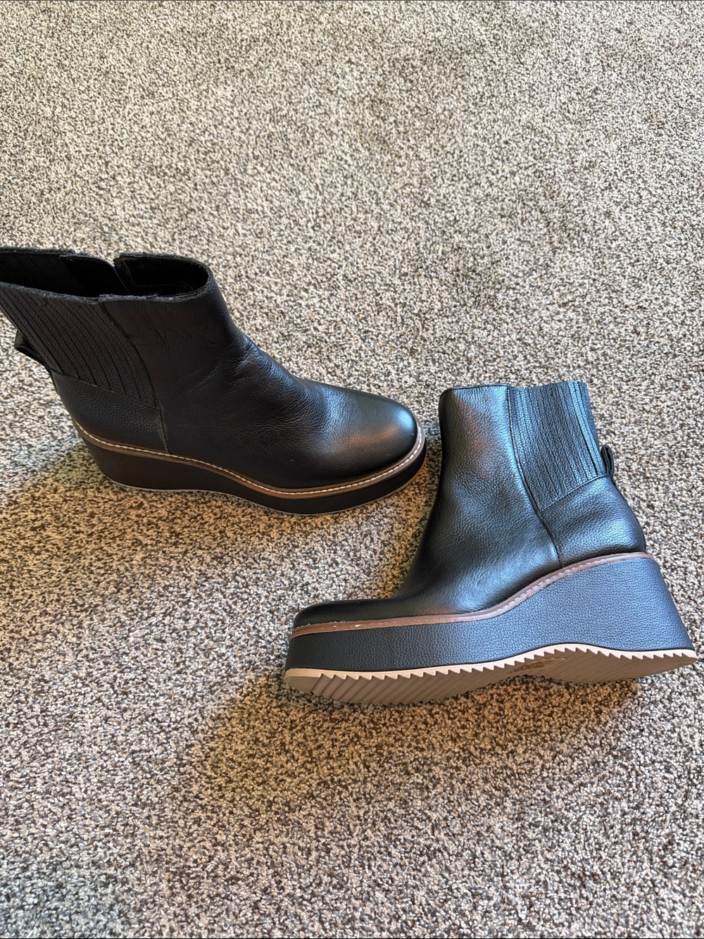 Dolce Vita Black Platform Wedge Ankle Boots